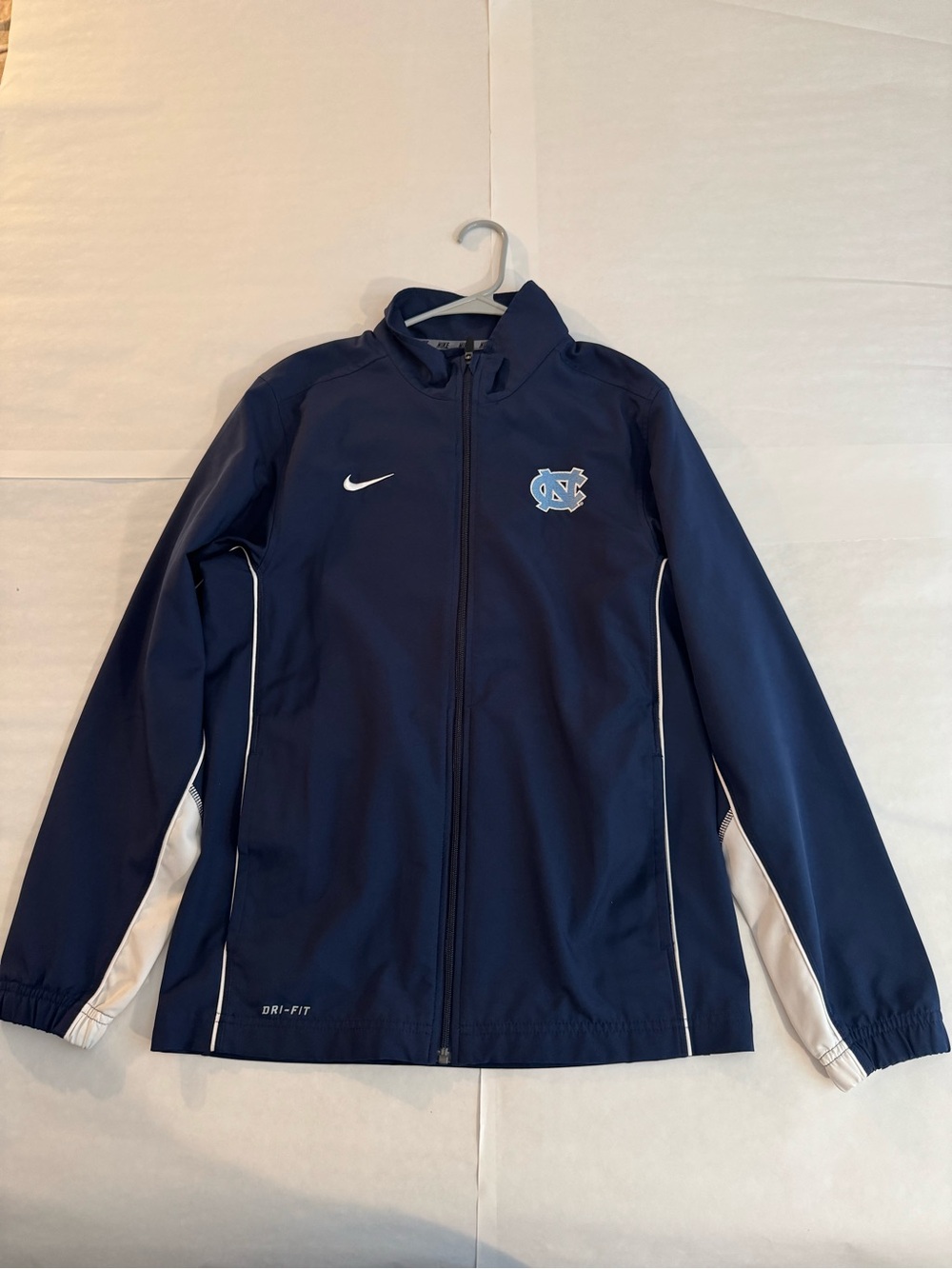 Nike Navy and White North Carolina Dri-FIT Zip Jacket